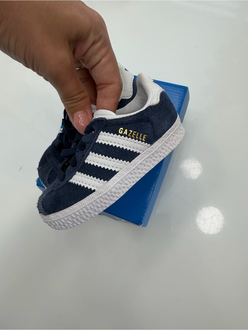 NWOT adidas Kids Gazelle Suede Sneakers - Navy & White
